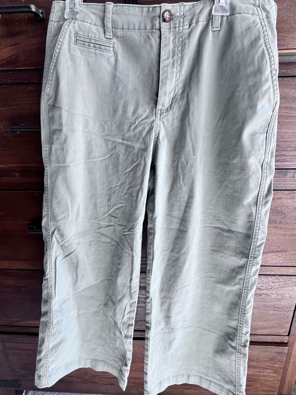 Lands' End Olive Green wide-leg Chinos